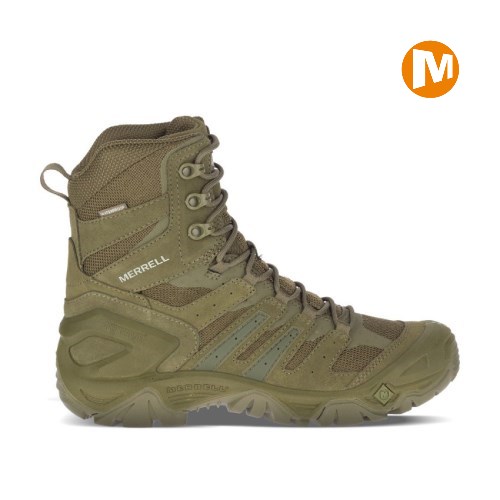 Merrell Strongfield Tactical 8" Waterproof Sicherheitsschuhe Herren Olivgrün [DE-PGVMW]